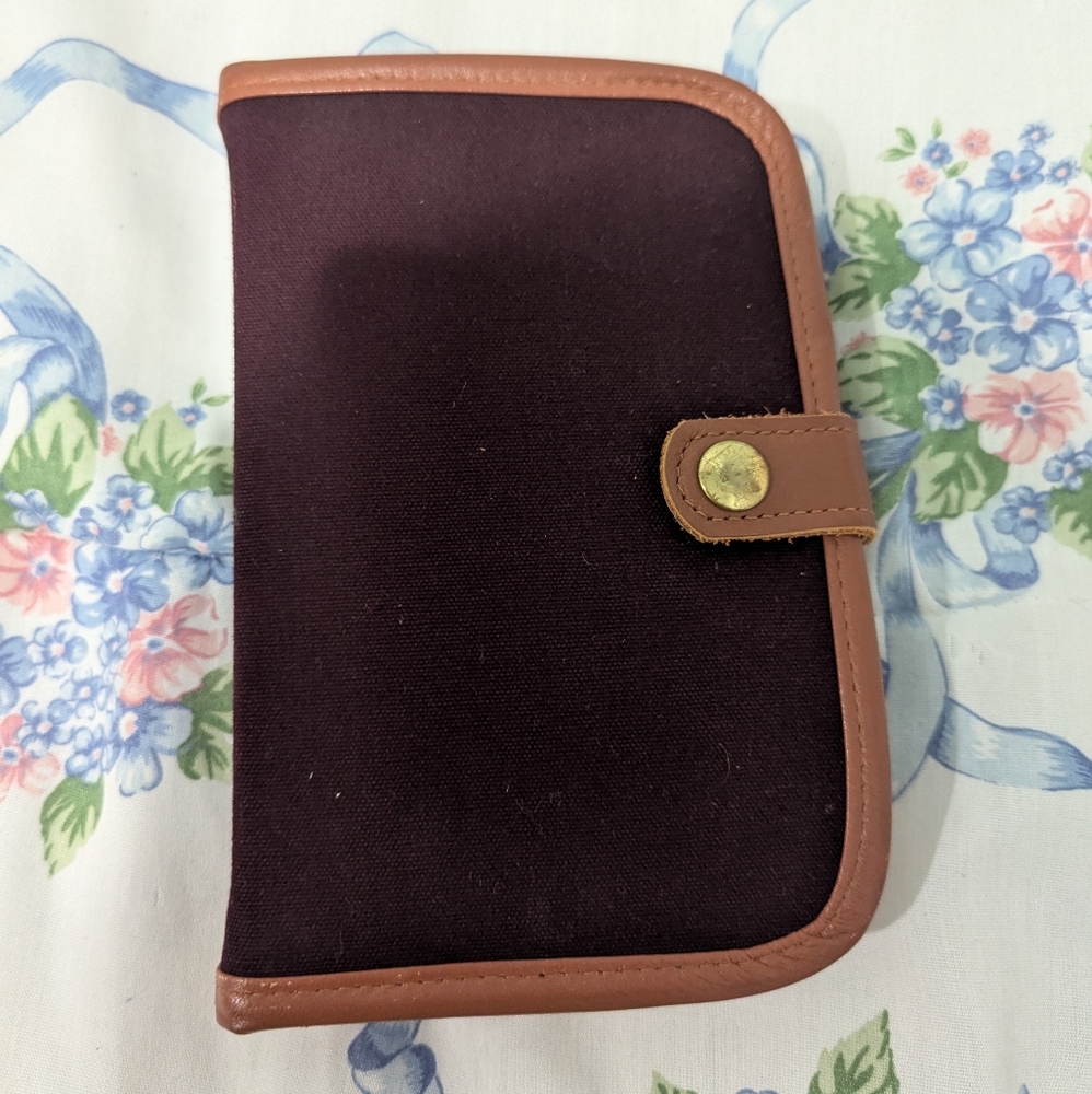 Lands End New maroon and leather address book, agenda. 7.5"x 5"
